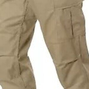 Men's Khaki Solid Military BDU Cargo Bottoms Fatigue Trouser Pants